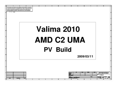 INVENTEC VALIMA 2010 AMD C2 UMA PV RA01 6050A2346901 SCHEMATICS