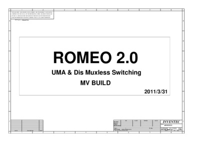 INVENTEC ROMEO 2.0 MV RX01 6050A2443401 SCHEMATICS