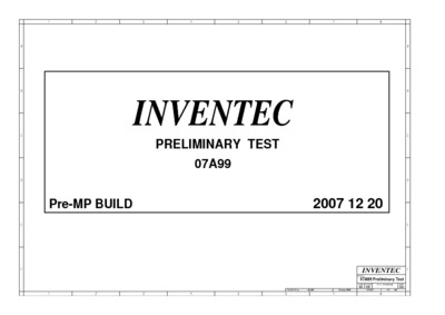 INVENTEC 07A99 PRE-MP RX01 6050A2169401 SCHEMATICS