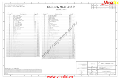 APPLE A1211 APPLE MacBook Pro 15.4 820-2054 SCHEM,MLB,M59