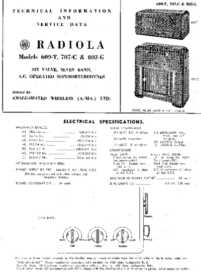 Radiola 609T 707C 803G