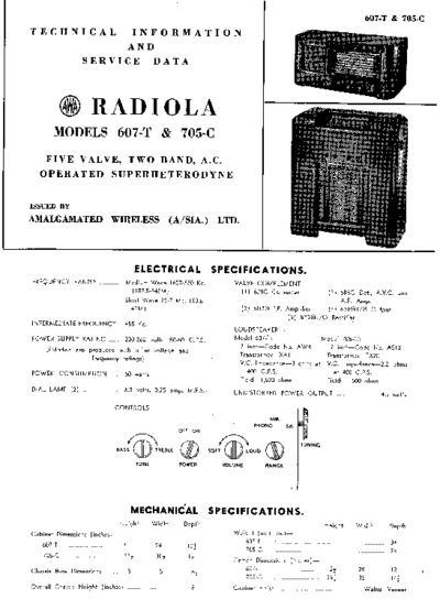 Radiola 607T 705C