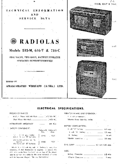 Radiola 515M 616T 716C