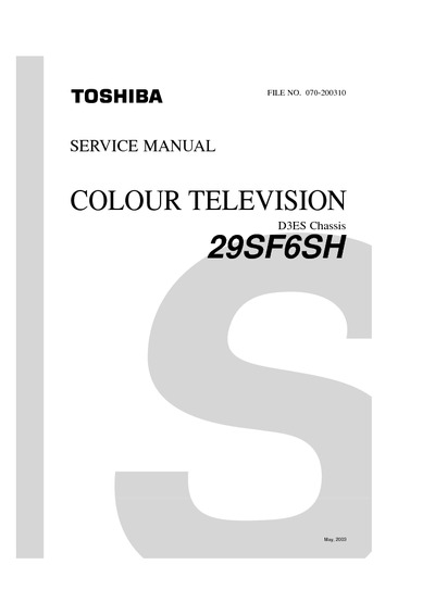 Toshiba 29SF6SH Chassis D3ES