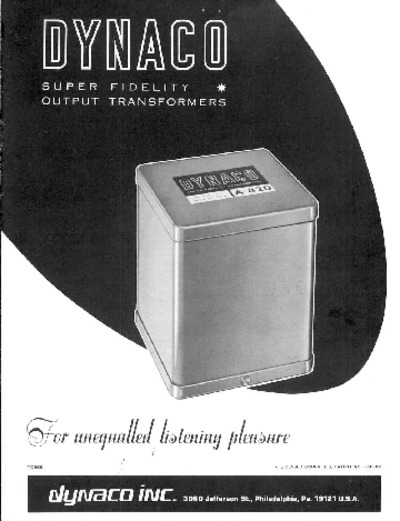 Dynaco Amplifiers Brochure