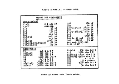 Radiomarelli 8F15 components