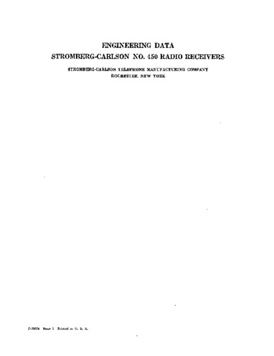 Stromberg Carlson 450 service manual
