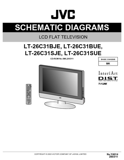 JVC LT-26C31 BJE, BUE, SJE, SUE LCD FLAT TELEVISION Chasis MK