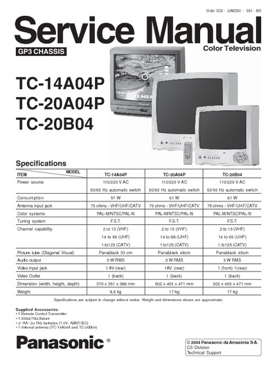 Panasonic TC-14A04-TC-20A04