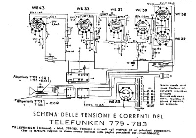 Siemens Telefunken 779 783 voltages
