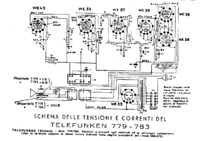Siemens Telefunken 779 783 Fono voltages
