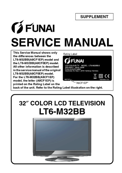 FUNAI LT6-M32BB (A8CF1EP-SUP)