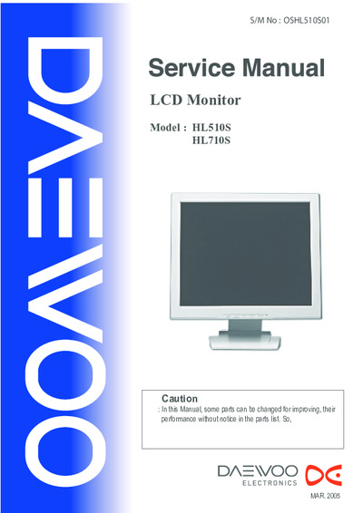 Daewoo HL510S, HL710S Targa Visionary LCD L70S
