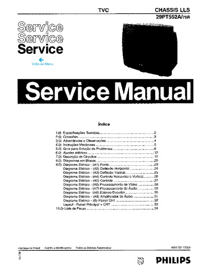 29PT552 Manual Serviço
