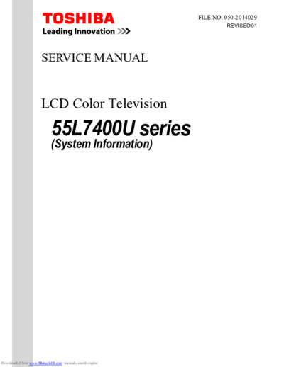 Toshiba 55L7400U, Service Manual, Repair Schematics