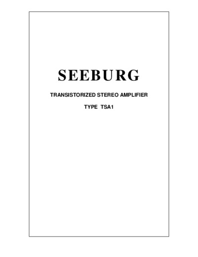 Seeburg TSA1 Amplifier