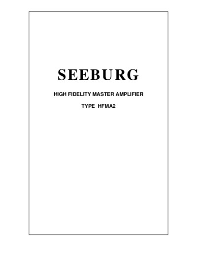 Seeburg HFMA2 Amplifier