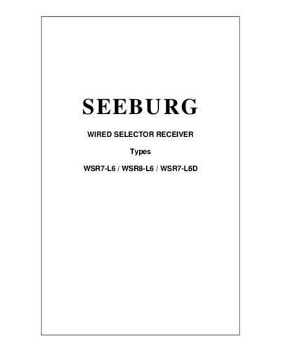 Seeburg WSR7 WSR8 L6