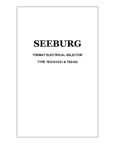 Seeburg TES161, TES221, TES162