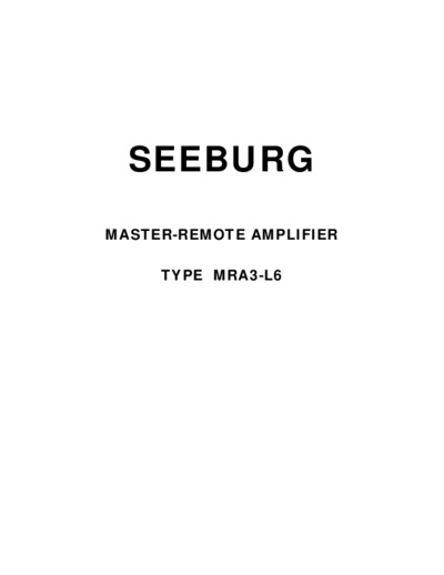 Seeburg MRA3 L6 Amplifier