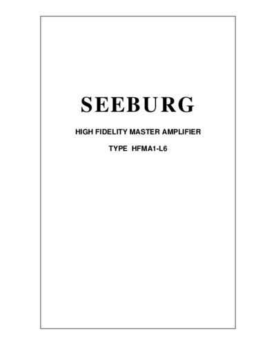 Seeburg HFMA1 L6 Amplifier