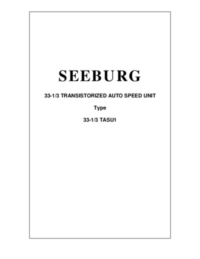 Seeburg TASU1 Autospeed