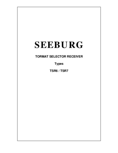 Seeburg TSR6 TSR7