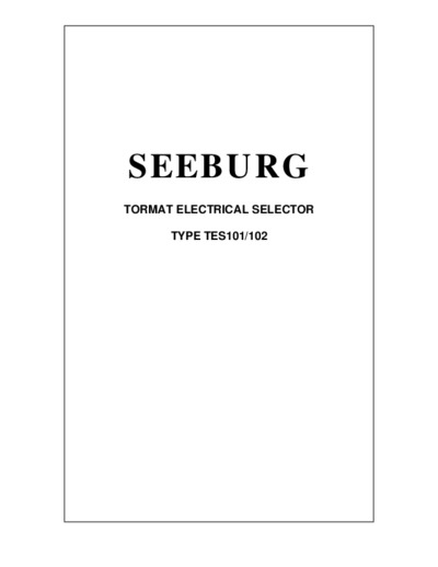 Seeburg TES101, TES102