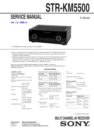 Sony  STR-KM5500 ver1.2