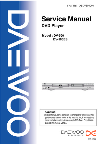 DAEWOO DVD DV-500 DV-500S