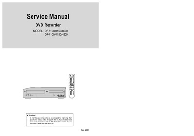 DAEWOO DVD Recorder DF-4100, 4150, 4200, 8100, 8150, 8200