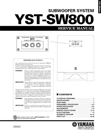 Yamaha YST-SW800