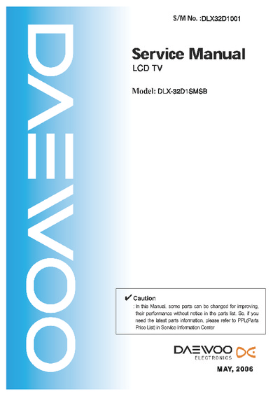 DAEWOO DLX-32D1SMSB service manual lcd