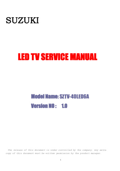 SZTV-40LED6A Service Manual