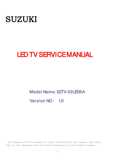 Suzuki Service Manual SZTV-32LED6A