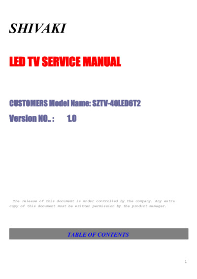 Service Manual SZTV-40LED6T2