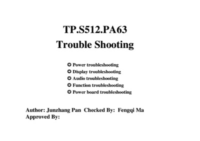 TP.S512.PA63 xx Trouble Shooting