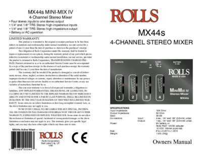 ROLLS MX44s Schematic