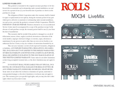 ROLLS MX34 Schematic