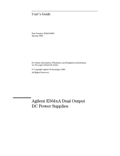 Agilent E364xA Dual Output DC Power Supplies