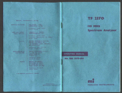 Marconi TF2370 Spectrum Analyser