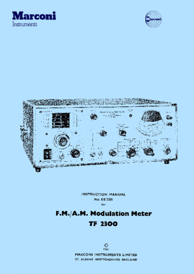 Marconi TF2300 Modulation Meter