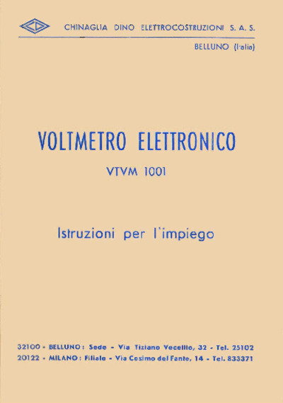 Chinaglia VTVM1001 Voltmetro Elettronico 