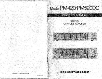 Marantz PM520DC owners Manual