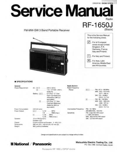 Panasonic RF-1650J