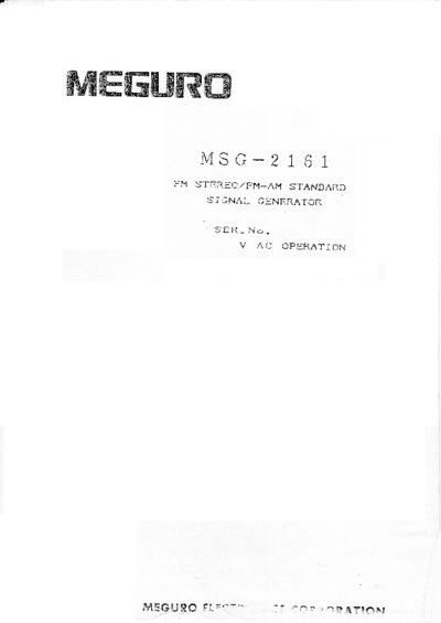 MEGURO MSG-2161