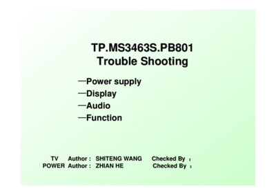 TP.MS3463S.PB801 troubleshooting