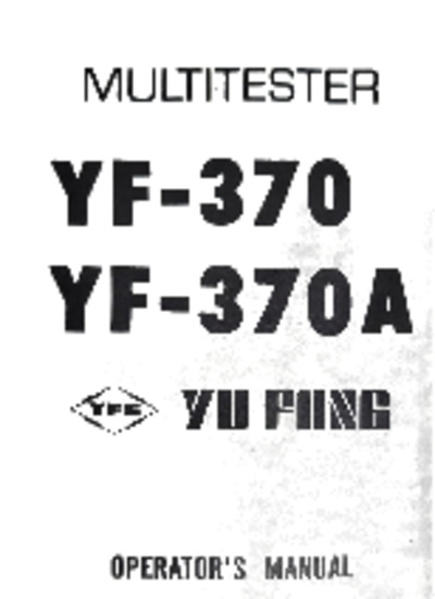 Multímetro - Yu Fung   YF-370A