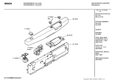 Bosch SGS090203 dishwasher exploded view