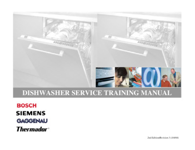 Bosch Siemens gaggenau thermador dishwasher training 2004